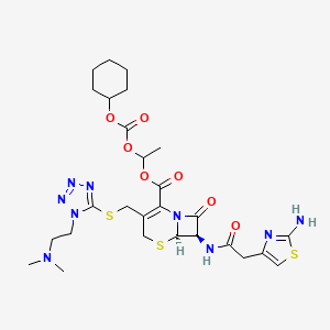 molecular formula C27H37N9O7S3 B1215168 头孢噻肟酯 CAS No. 95761-91-4