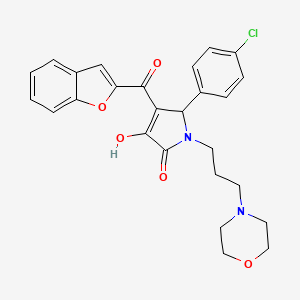 molecular formula C26H25ClN2O5 B12151684 3-(1-benzofuran-2-carbonyl)-2-(4-chlorophenyl)-4-hydroxy-1-(3-morpholin-4-ylpropyl)-2H-pyrrol-5-one 