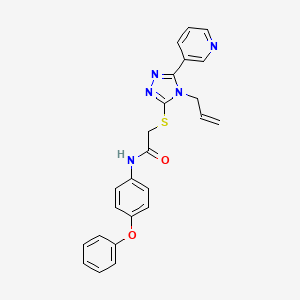 molecular formula C24H21N5O2S B12151690 N-(4-phenoxyphenyl)-2-{[4-(prop-2-en-1-yl)-5-(pyridin-3-yl)-4H-1,2,4-triazol-3-yl]sulfanyl}acetamide 