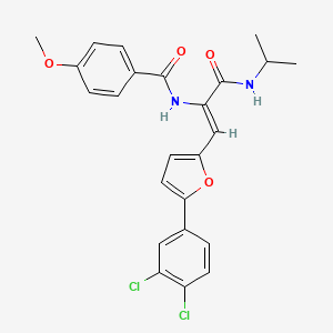 molecular formula C24H22Cl2N2O4 B12151695 N-[(1Z)-1-[5-(3,4-dichlorophenyl)furan-2-yl]-3-oxo-3-(propan-2-ylamino)prop-1-en-2-yl]-4-methoxybenzamide 