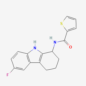 molecular formula C17H15FN2OS B12151697 N-(6-fluoro-2,3,4,9-tetrahydro-1H-carbazol-1-yl)thiophene-2-carboxamide 