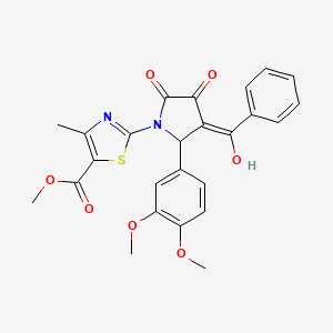 methyl 2-{(3E)-2-(3,4-dimethoxyphenyl)-3-[hydroxy(phenyl)methylidene]-4,5-dioxopyrrolidin-1-yl}-4-methyl-1,3-thiazole-5-carboxylate