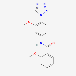 molecular formula C16H15N5O3 B12151761 2-methoxy-N-[3-methoxy-4-(1H-tetrazol-1-yl)phenyl]benzamide 