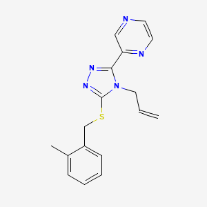 3-[(2-Methylphenyl)methylthio]-4-prop-2-enyl-5-pyrazin-2-yl-1,2,4-triazole