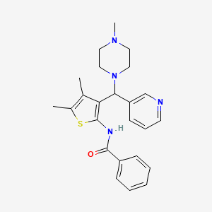 N-{4,5-dimethyl-3-[(4-methylpiperazin-1-yl)(pyridin-3-yl)methyl]thiophen-2-yl}benzamide