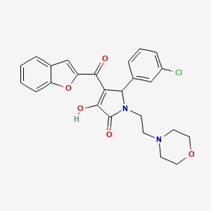 molecular formula C25H23ClN2O5 B12151793 4-(1-benzofuran-2-carbonyl)-5-(3-chlorophenyl)-3-hydroxy-1-[2-(morpholin-4-yl)ethyl]-2,5-dihydro-1H-pyrrol-2-one 