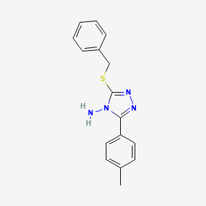 5-(4-Methylphenyl)-3-(phenylmethylthio)-1,2,4-triazole-4-ylamine