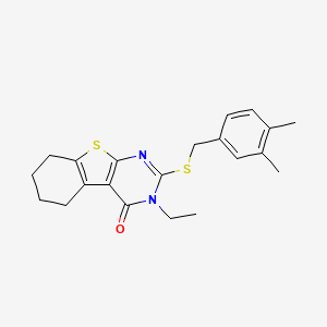 2-[(3,4-dimethylbenzyl)sulfanyl]-3-ethyl-5,6,7,8-tetrahydro[1]benzothieno[2,3-d]pyrimidin-4(3H)-one