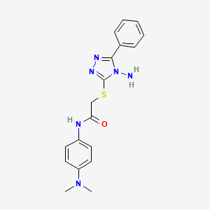 2-[(4-amino-5-phenyl-4H-1,2,4-triazol-3-yl)sulfanyl]-N-[4-(dimethylamino)phenyl]acetamide