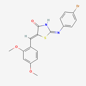 molecular formula C18H15BrN2O3S B12151944 (5Z)-2-[(4-bromophenyl)amino]-5-(2,4-dimethoxybenzylidene)-1,3-thiazol-4(5H)-one 