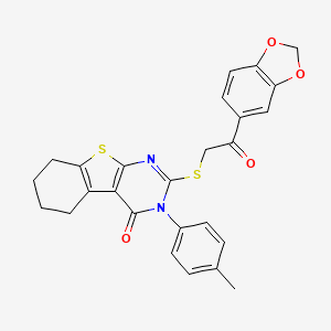 2-{[2-(1,3-benzodioxol-5-yl)-2-oxoethyl]sulfanyl}-3-(4-methylphenyl)-5,6,7,8-tetrahydro[1]benzothieno[2,3-d]pyrimidin-4(3H)-one