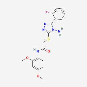 2-[4-amino-5-(2-fluorophenyl)(1,2,4-triazol-3-ylthio)]-N-(2,4-dimethoxyphenyl) acetamide