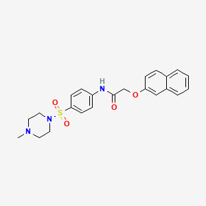 molecular formula C23H25N3O4S B12152051 N-{4-[(4-methylpiperazin-1-yl)sulfonyl]phenyl}-2-(naphthalen-2-yloxy)acetamide 