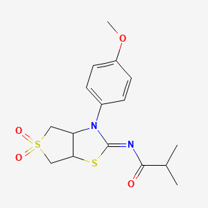 N-[(2Z)-3-(4-methoxyphenyl)-5,5-dioxidotetrahydrothieno[3,4-d][1,3]thiazol-2(3H)-ylidene]-2-methylpropanamide