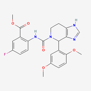 molecular formula C23H23FN4O5 B12152120 methyl 2-({[4-(2,5-dimethoxyphenyl)-1,4,6,7-tetrahydro-5H-imidazo[4,5-c]pyridin-5-yl]carbonyl}amino)-5-fluorobenzoate 