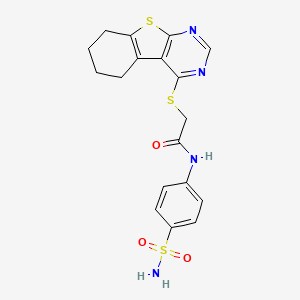 N-(4-sulfamoylphenyl)-2-(5,6,7,8-tetrahydro[1]benzothieno[2,3-d]pyrimidin-4-ylsulfanyl)acetamide