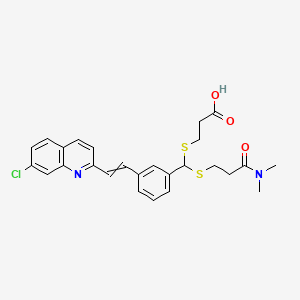 molecular formula C26H27ClN2O3S2 B1215215 3-[[3-[2-(7-Chloroquinolin-2-yl)ethenyl]phenyl]-[3-(dimethylamino)-3-oxopropyl]sulfanylmethyl]sulfanylpropanoic acid 