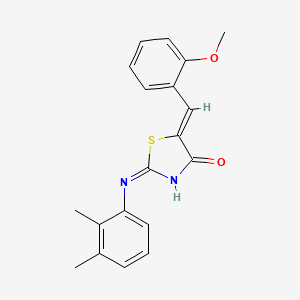 molecular formula C19H18N2O2S B12152247 (2Z,5Z)-2-[(2,3-dimethylphenyl)imino]-5-(2-methoxybenzylidene)-1,3-thiazolidin-4-one 