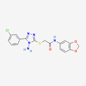 2-[4-Amino-5-(3-chloro-phenyl)-4H-[1,2,4]triazol-3-ylsulfanyl]-N-benzo[1,3]dioxol-5-yl-acetamide