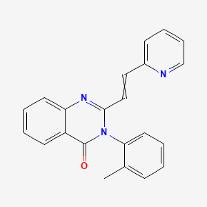 molecular formula C22H17N3O B1215228 3-(2-Methylphenyl)-2-(2-(2-pyridinyl)ethenyl)-4(3H)-quinazolinone CAS No. 1897-89-8