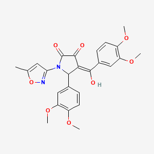 (4E)-5-(3,4-dimethoxyphenyl)-4-[(3,4-dimethoxyphenyl)(hydroxy)methylidene]-1-(5-methyl-1,2-oxazol-3-yl)pyrrolidine-2,3-dione