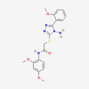 molecular formula C19H21N5O4S B12152292 2-{[4-amino-5-(2-methoxyphenyl)-4H-1,2,4-triazol-3-yl]sulfanyl}-N-(2,4-dimethoxyphenyl)acetamide 