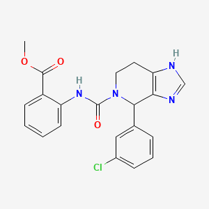 molecular formula C21H19ClN4O3 B12152314 methyl 2-({[4-(3-chlorophenyl)-3,4,6,7-tetrahydro-5H-imidazo[4,5-c]pyridin-5-yl]carbonyl}amino)benzoate 