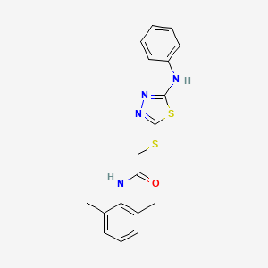 molecular formula C18H18N4OS2 B12152333 N-(2,6-dimethylphenyl)-2-{[5-(phenylamino)-1,3,4-thiadiazol-2-yl]sulfanyl}acetamide 