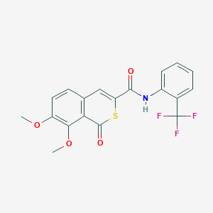 7,8-dimethoxy-1-oxo-N-[2-(trifluoromethyl)phenyl]-1H-isothiochromene-3-carboxamide