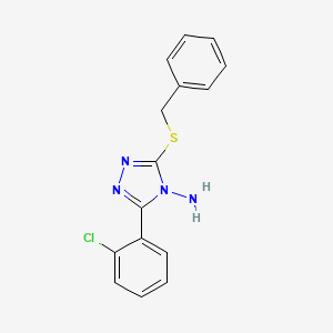 molecular formula C15H13ClN4S B12152408 3-(2-Chlorophenyl)-5-(phenylmethylthio)-1,2,4-triazole-4-ylamine 