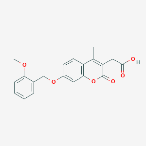 molecular formula C20H18O6 B12152418 {7-[(2-methoxybenzyl)oxy]-4-methyl-2-oxo-2H-chromen-3-yl}acetic acid 