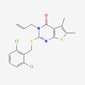 2-[(2,6-dichlorobenzyl)sulfanyl]-5,6-dimethyl-3-(prop-2-en-1-yl)thieno[2,3-d]pyrimidin-4(3H)-one