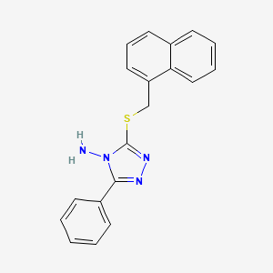 molecular formula C19H16N4S B12152447 3-(Naphthylmethylthio)-5-phenyl-1,2,4-triazole-4-ylamine 