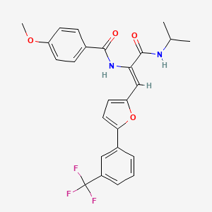 4-methoxy-N-[(1Z)-3-oxo-3-(propan-2-ylamino)-1-{5-[3-(trifluoromethyl)phenyl]furan-2-yl}prop-1-en-2-yl]benzamide