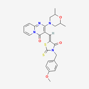 2-(2,6-dimethylmorpholin-4-yl)-3-{(Z)-[3-(4-methoxybenzyl)-4-oxo-2-thioxo-1,3-thiazolidin-5-ylidene]methyl}-4H-pyrido[1,2-a]pyrimidin-4-one