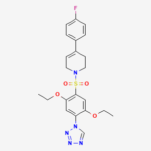 molecular formula C22H24FN5O4S B1215247 1-[2,5-diethoxy-4-(1-tetrazolyl)phenyl]sulfonyl-4-(4-fluorophenyl)-3,6-dihydro-2H-pyridine 
