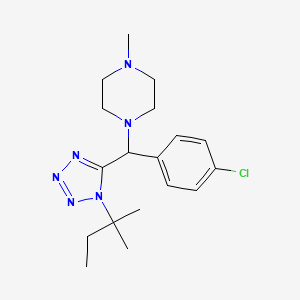 molecular formula C18H27ClN6 B1215251 1-[(4-Chlorophenyl)-[1-(2-methylbutan-2-yl)-5-tetrazolyl]methyl]-4-methylpiperazine 