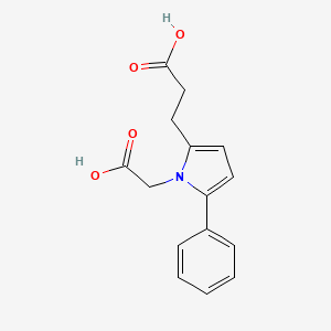 molecular formula C15H15NO4 B1215255 3-[1-(Carboxymethyl)-5-phenyl-2-pyrrolyl]propanoic acid 