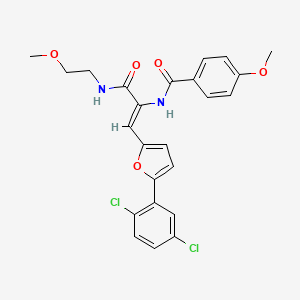 N-{(1Z)-1-[5-(2,5-dichlorophenyl)furan-2-yl]-3-[(2-methoxyethyl)amino]-3-oxoprop-1-en-2-yl}-4-methoxybenzamide