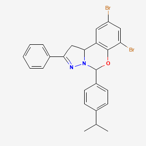 7,9-Dibromo-2-phenyl-5-[4-(propan-2-yl)phenyl]-1,10b-dihydropyrazolo[1,5-c][1,3]benzoxazine