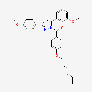 5-[4-(Hexyloxy)phenyl]-7-methoxy-2-(4-methoxyphenyl)-1,10b-dihydropyrazolo[1,5-c][1,3]benzoxazine