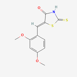 molecular formula C12H11NO3S2 B12152603 (5Z)-5-[(2,4-dimethoxyphenyl)methylidene]-2-sulfanylidene-1,3-thiazolidin-4-one 