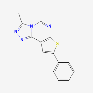 5-Methyl-11-phenyl-10-thia-3,4,6,8-tetraazatricyclo[7.3.0.0^{2,6}]dodeca-1(9),2,4,7,11-pentaene