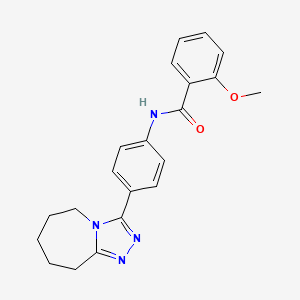 molecular formula C21H22N4O2 B12152630 2-methoxy-N-[4-(6,7,8,9-tetrahydro-5H-[1,2,4]triazolo[4,3-a]azepin-3-yl)phenyl]benzamide 