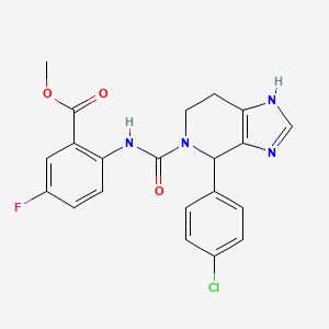 molecular formula C21H18ClFN4O3 B12152666 methyl 2-({[4-(4-chlorophenyl)-1,4,6,7-tetrahydro-5H-imidazo[4,5-c]pyridin-5-yl]carbonyl}amino)-5-fluorobenzoate 