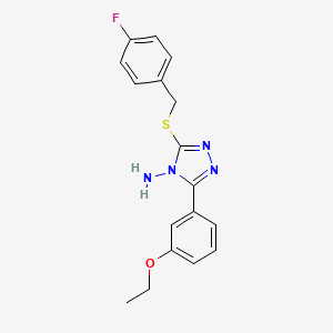 molecular formula C17H17FN4OS B12152692 5-(3-Ethoxyphenyl)-3-[(4-fluorophenyl)methylthio]-1,2,4-triazole-4-ylamine 