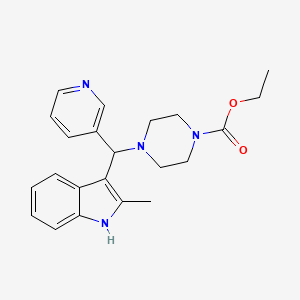 ethyl 4-[(2-methyl-1H-indol-3-yl)(pyridin-3-yl)methyl]piperazine-1-carboxylate