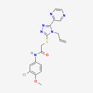 molecular formula C18H17ClN6O2S B12152705 N-(3-chloro-4-methoxyphenyl)-2-{[4-(prop-2-en-1-yl)-5-(pyrazin-2-yl)-4H-1,2,4-triazol-3-yl]sulfanyl}acetamide 