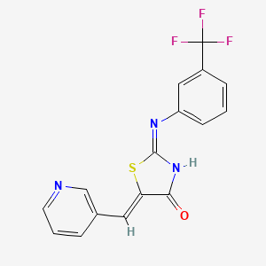 molecular formula C16H10F3N3OS B12152715 5-(pyridin-3-ylmethylene)-2-(3-(trifluoromethyl)phenylamino)thiazol-4(5H)-one 