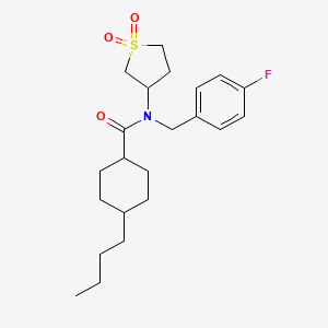 4-butyl-N-(1,1-dioxidotetrahydrothiophen-3-yl)-N-(4-fluorobenzyl)cyclohexanecarboxamide